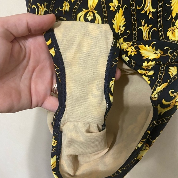 Nautica LIKE NEW Versace vibes halter style one piece v neck swim suit size 8 - Picture 4 of 6